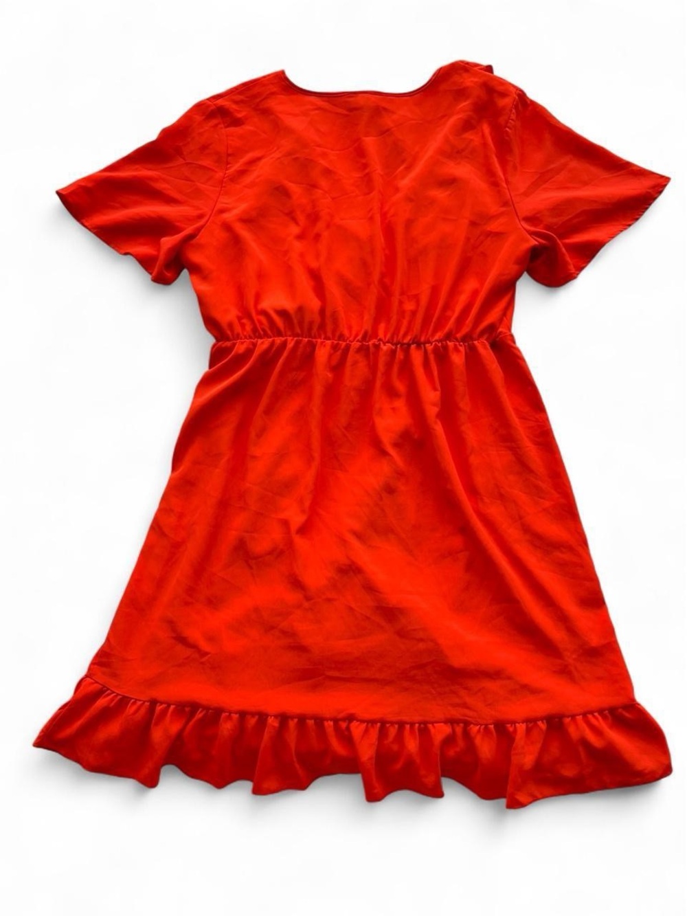 Vero Moda Red Wrap Ruffle Mini Dress - Picture 2 of 4